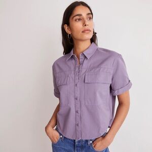 Madewell Lavender Relaxed Button-Up Shirt